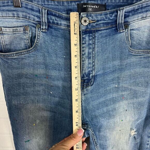 Serenade men’s Jeans size 36 skinny jeans paint splatter - Picture 11 of 16